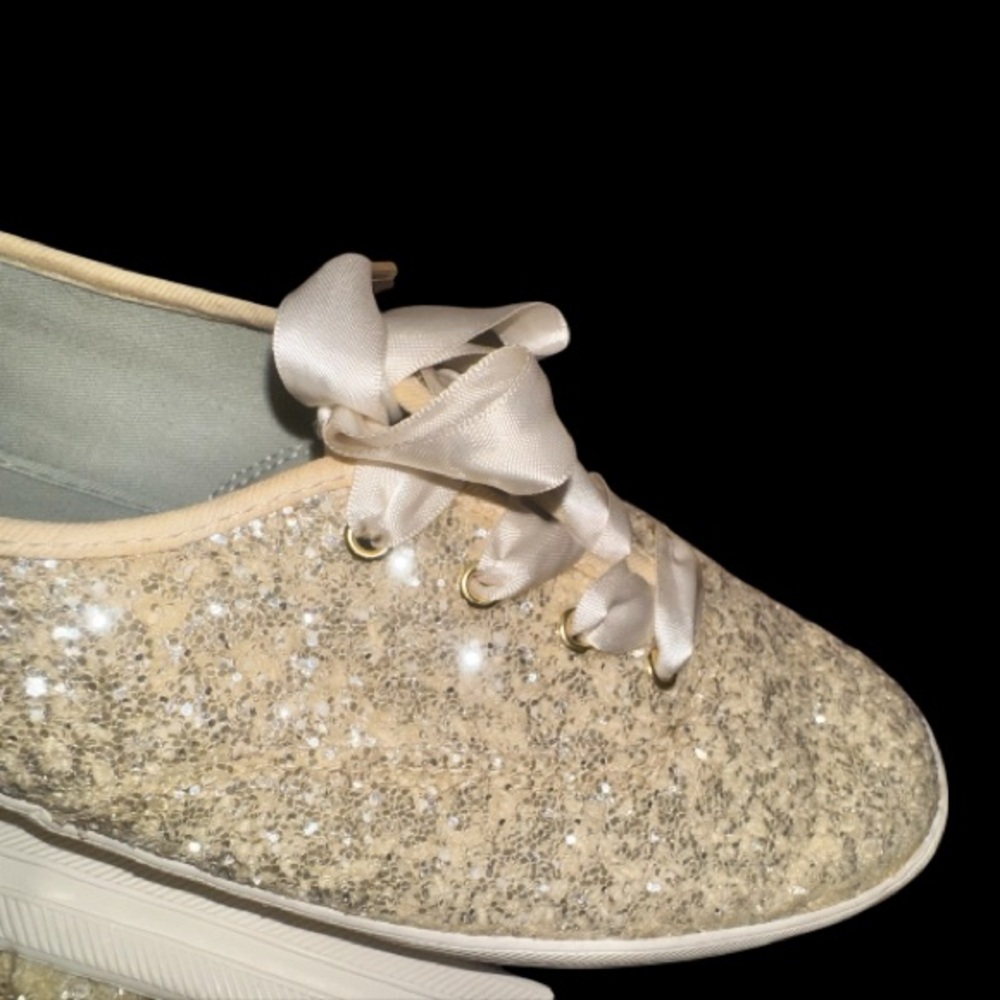 KATE SPADE gold glitter KEDS women’s sneakers TENNIS SHOES size 9.5 - Picture 12 of 17